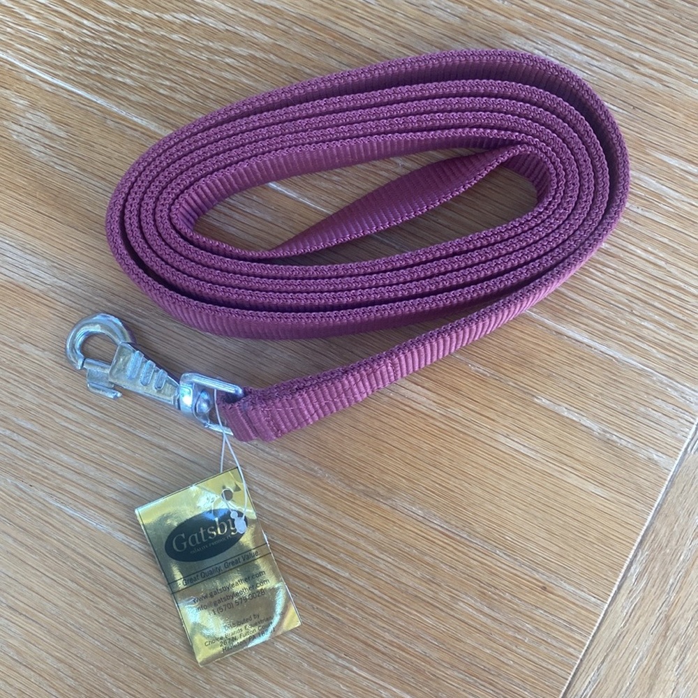 Gatsby 6 Foot Nylon Lead Rope With Snap NWT Burgundy Color